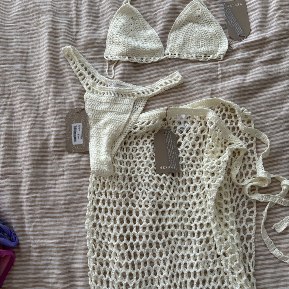 Meshki Ivory Crochet Bikini Set
